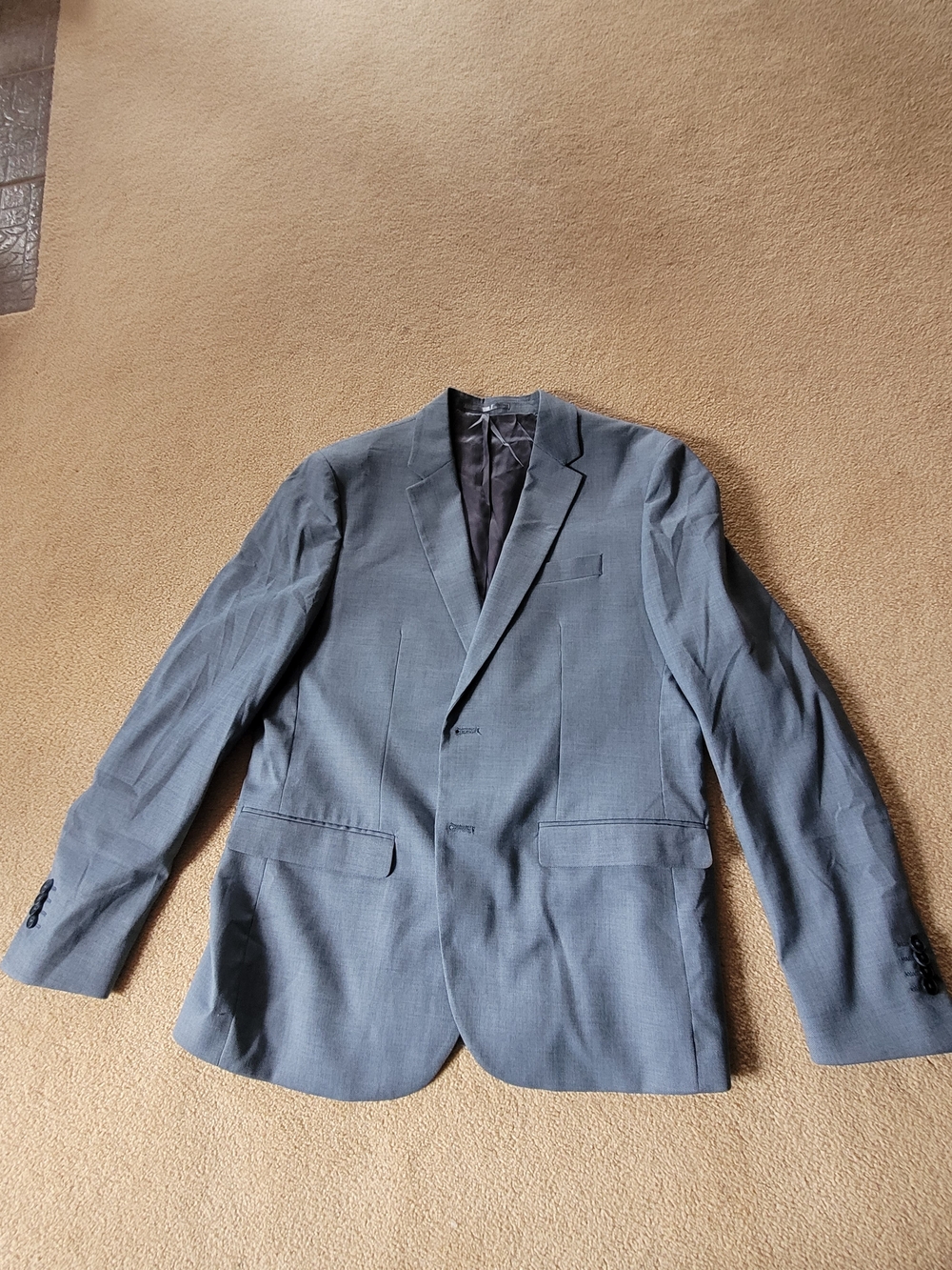 Celio Classic Men's Gray/Blue Two-Button Suit Blazer